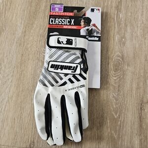 Franklin classic x womens fast pitch batting gloves white black size small.